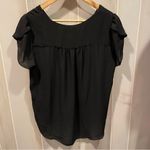 Philosophy Cute  black silky whimsigoth boho buttons cap sleeve flowy blouse Photo 8