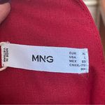 Mango MNG Linen Wrap Jumpsuit Red Wide Leg Sleeveless Has Belt V Neck Sz XL Photo 10