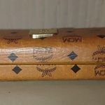 MCM Munchen Vintage Camel Brown Monogram Eyeglass Case Hard Shell 6x3x2 Leather Photo 13