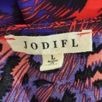 JODIFL  Red and Purple Leopard Print Dress with Full Sleeves Size Large Photo 5