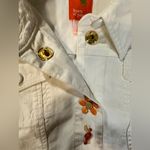 HEARTS OF PALM Womens White Button Up Floral Mimosa Time Jacket Cropped Size 12 Photo 8