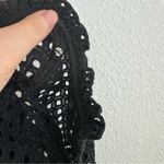 J.Crew Point Sur Black Eyelet Peplum Blouse Shirt Bow Ties Long Sleeve Size M Photo 9