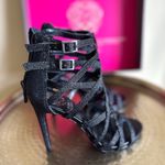 Vince Camuto Black Caviar/Soft Calf Strappy Heels Photo 2