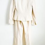 Edward Achour Paris Ivory Metallic Gold Stripe Tweed Double Breasted Suit Set Photo 6