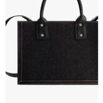 True Religion  Quilted Horseshoe Modern Tote Black Denim NEW w Tag Top Handle Photo 2