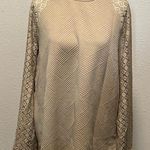 Tan and Cream Boxy Long Sleeve Sweatshirt Size XL Photo 0