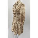 Vintage 70s Rag Dolls Mini Dress Fit & Flare Shirtdress Tie Neck Printed Brown S Photo 5