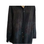 Chico's  Reversible‎ Shirt Roses Flower Print & Dots Pattern Size 2 Photo 4