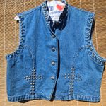 Silver River Studded Denim Jean Vest Crop XL Blue Photo 1