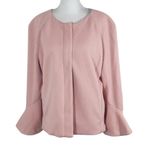 Isaac Mizrahi  Powder Pink Collarless Jacket Size Large IMNYC Pastel Pink Jacket Photo 0