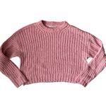 American Eagle  Oversized Chunky Knit Crewneck‎ Sweater Pink Size Small Photo 5