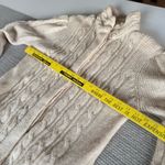 Vintage 70s 80s LeRoy Knitwear Ivory Cream Cable Knit Cardigan W Pockets M Photo 9