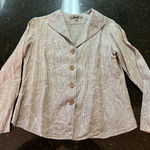 Flax  Linen Jacket Blazer Sz Sm Womens Beige White Buttons Lightweight Beachy Photo 0