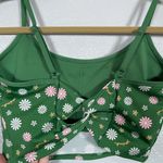 PINK - Victoria's Secret PINK Active Women M Green White Pink Daisy Sports Bra Twist Padded Athleisure Photo 4