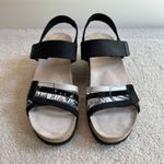 Mephisto Lucia Women's Wedge Sandals Size 41 Black Multi Open Toe READ! Photo 1
