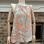 Glam orange and turquoise multipatterned eclectic top / S / Excellent condition Photo 8