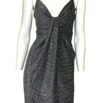 Love Riche  Metallic Draped Mini Dress Silver Black Size Small NWT Photo 0