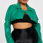 Ashley by 26 International   pop it crop green Faux Leather Jacket NWT size Large Photo 0