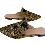 J. Crew Marna Emboirdered Slider Flat Womens 6.5 Metallic Quiet Luxury Mule Shoe Gold Photo 7