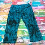 Zella Z by Womens Leggings Sz S Ikat Print Teal Black Tie Dye Look Capri Length Photo 2