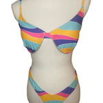 NWT Foreplay 2piece Bikini Set Multi Color Size L Vacation Pool Beach underwire Pink Size L Photo 0