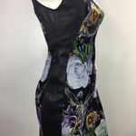 Clover Canyon Baroque Rose Velvet and Genuine Leather Dress Photo 10