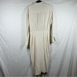 Anthropologie Cream Linen Blend Twist Front Midi Dress Photo 5