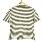 Anthropologie T.LA Petite Gray Stripe Lounge Short Sleeve Polo XSP Photo 2
