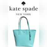 Kate Spade Sawyer Street Blue Maxi Shoulder Bag/Tote Smooth Leather W/Bow Photo 4