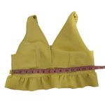 River Island  Yellow Ruffle Plunge V-Neck Crop Top Photo 3