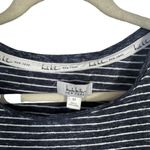 Nicole Miller  Women's Sz M Tank Top Striped Sleeveless Round Neck White Blue Photo 3