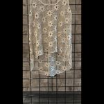 Julia Womens Tank Top Small Beige Tan Crochet Floral Bohemian Photo 2