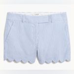 J.Crew  Women’s Blue/White Pinstripe Seersucker‎ Scalloped Short Photo 3