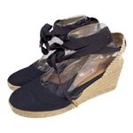 Castaner Castañer Carina Navy Canvas Espadrille Wedge Sandals Ankle Tie Size 39 US 8.5-9 Photo 2