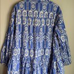 Anthropologie MAEVE BY  bubble hem shirt dress in blue and white 1X Photo 9