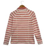 Tommy Bahama Pullover Top Womens Medium Orange Stripe Reversible Half Zip Preppy Photo 2