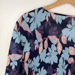 Catherines  Floral Beaded Tunic Top Size 3X  Multicolor Pleated Lightweight Flowy Photo 2