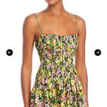AQUA  Floral Print Mini‎ Dress Smocked Waist Summer Cocktail Party Dress Photo 2