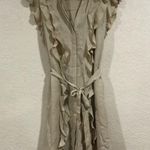 L'Agence New L’Agence tan ruffle button front mini dress Photo 0