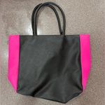 Juicy Couture SASSY  TRAVEL TOTE BAG BLACK & HOT PINK, Charm Attached Photo 1