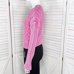 Aeropostale Cropped Cable Knit Sweater Distressed Pink XS Photo 1