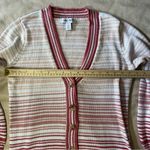 Nine West Preppy Striped Sweater Cardigan Classic VNeck Size M Button Front  Fall Photo 7