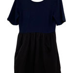 Free People Beach Black & Blue Babydoll Mini Dress Low Back Womens S Empire Photo 0