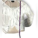 Majorelle Mariel Blouse White Ruffle Long Sleeve Chiffon Vneck Top Sz XXS Photo 6