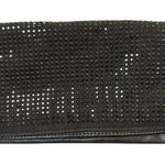 BCBGeneration  Black  Beaded Folded Soft Purse Clutch Handbag Photo 0