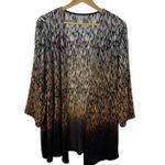 Catherines Open Front Cardigan Size 2X Ombre Animal Print Pleated Lightweight Photo 0
