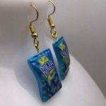 Cute Bugles Chip Bag Earrings Blue Photo 2