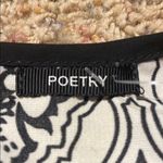 Poetry Black and White Sleeveless Tank Top with Bold Pattern Photo 4