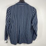Treasure & Bond Treasure Bond Navy Blue Striped Linen‎ Blend Blazer Jacket Business Casual M Photo 1
