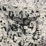 Rock & Roll Cowgirl  Gray Black Fleur De Lis Embellished Long Sleeve Hoody Tee L Photo 3